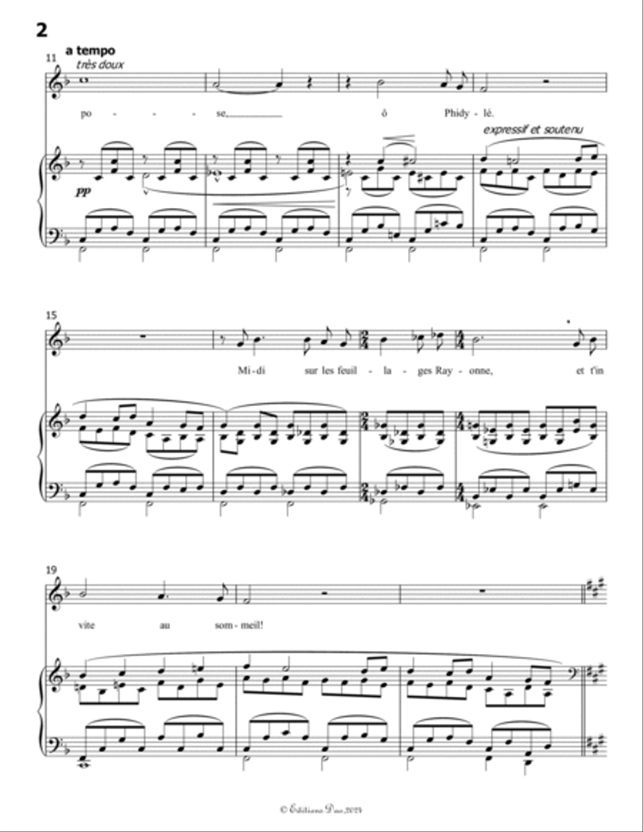 Phidylé, by Henri Duparc, in A flat Major Voice scores gallery preview page 4