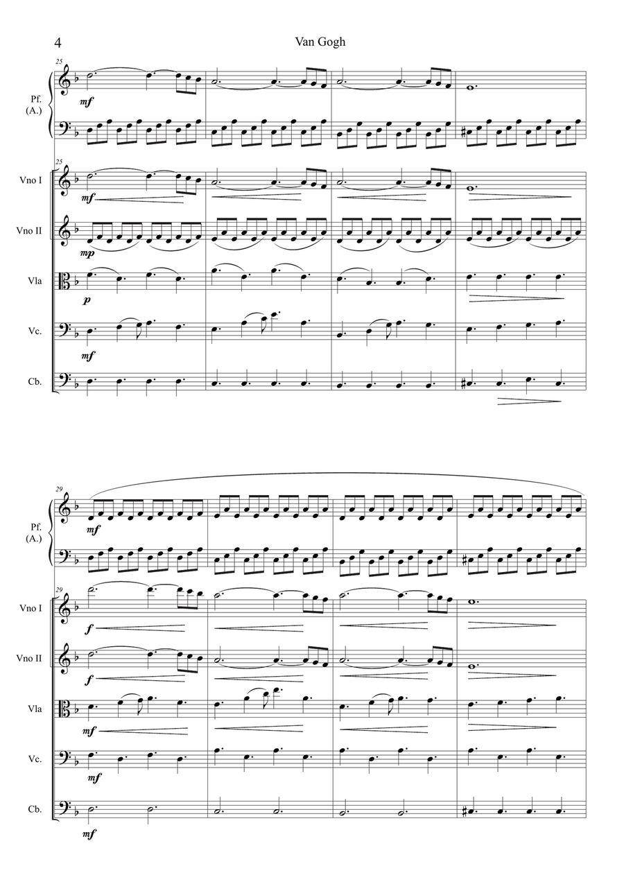 Van Gogh (Piano & String Orchestra) Chamber Music scores gallery preview page 4