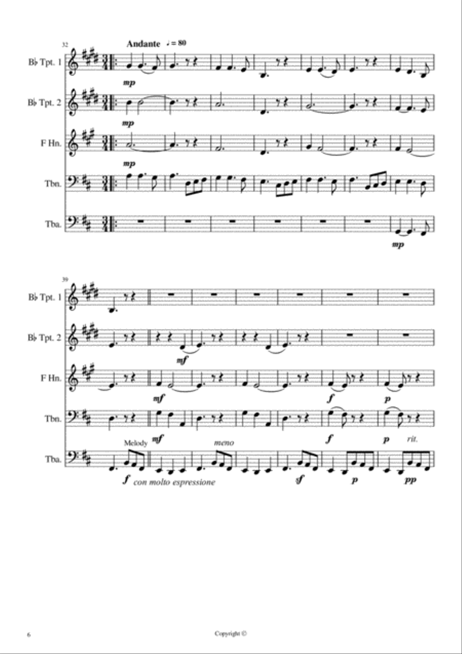 Spanish Dance No. 5 (Playera) - Enrique Granados Brass Ensemble scores gallery preview page 6