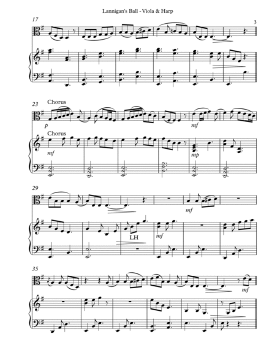 Lannigan’s Ball, Duet for Viola and Harp String Duet scores gallery preview page 3