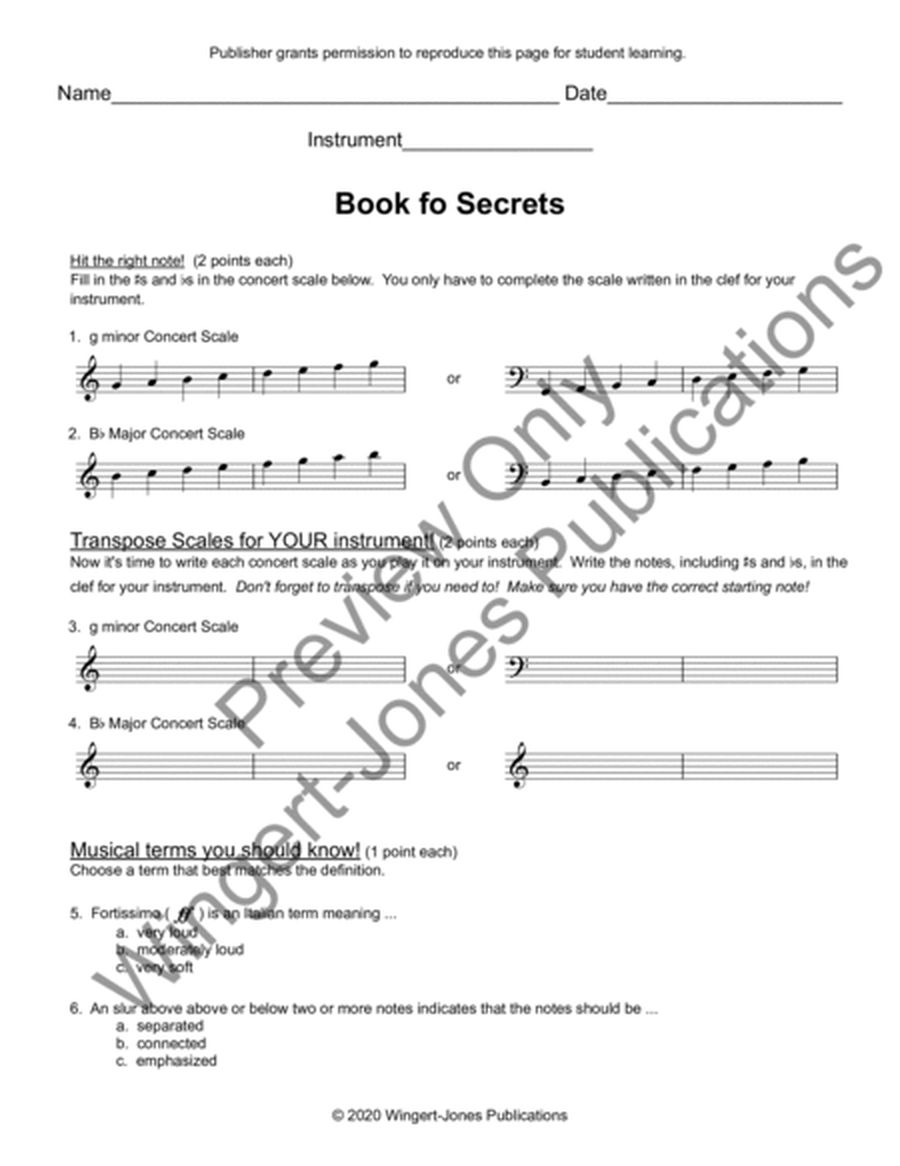 Book of Secrets - Full Score