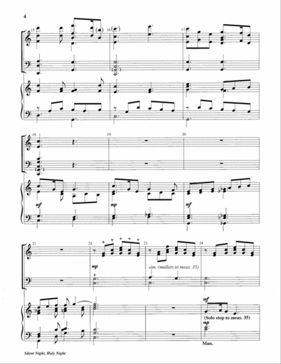 Silent Night, Holy Night Silent Night, Holy Night Handbell Choir scores gallery preview page 4