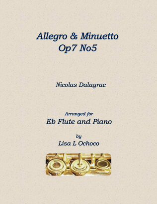 Book cover for Allegro & Minuetto Op7 No5 for Eb Flute and Piano