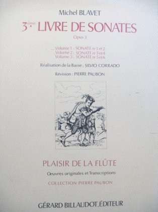 Blavet - Third Book Of Sonatas Op 3 Vol 1 Flute/Piano