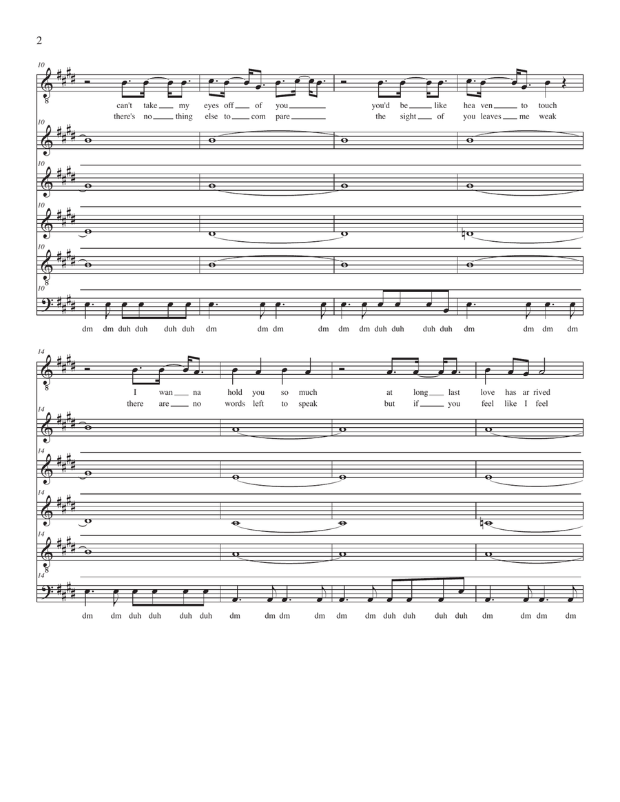 Can't Take My Eyes Off Of You 4-Part scores gallery preview page 2