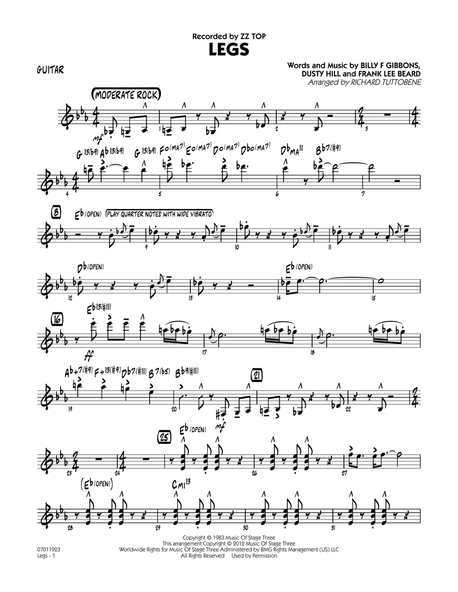 Legs - Guitar Jazz Ensemble scores gallery preview page 1