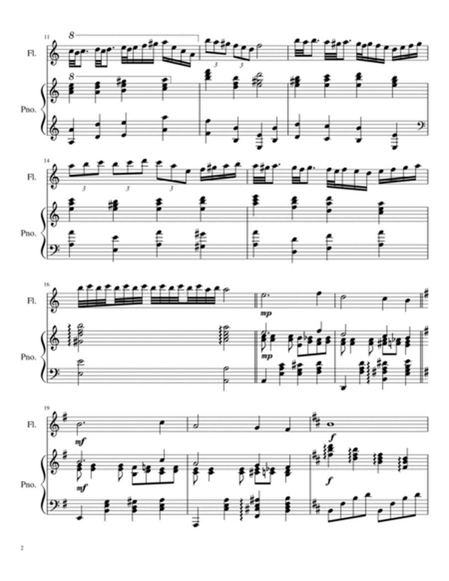 Opus 100b, A Musical Moment for Flute & Piano in D-la (Score & Parts) image number null