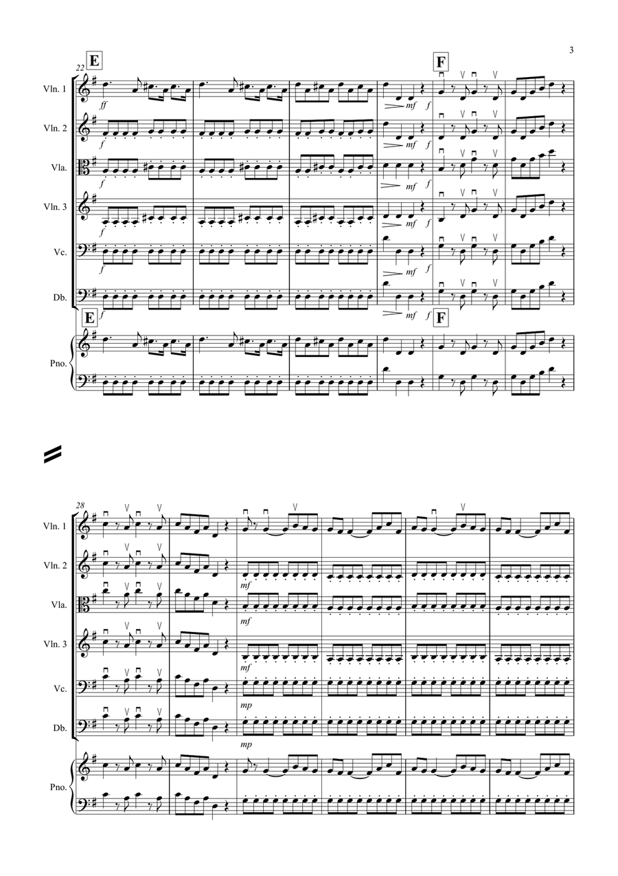 Eine Kleine Nachtmusik (1st movement) for String Orchestra String Quartet scores gallery preview page 3