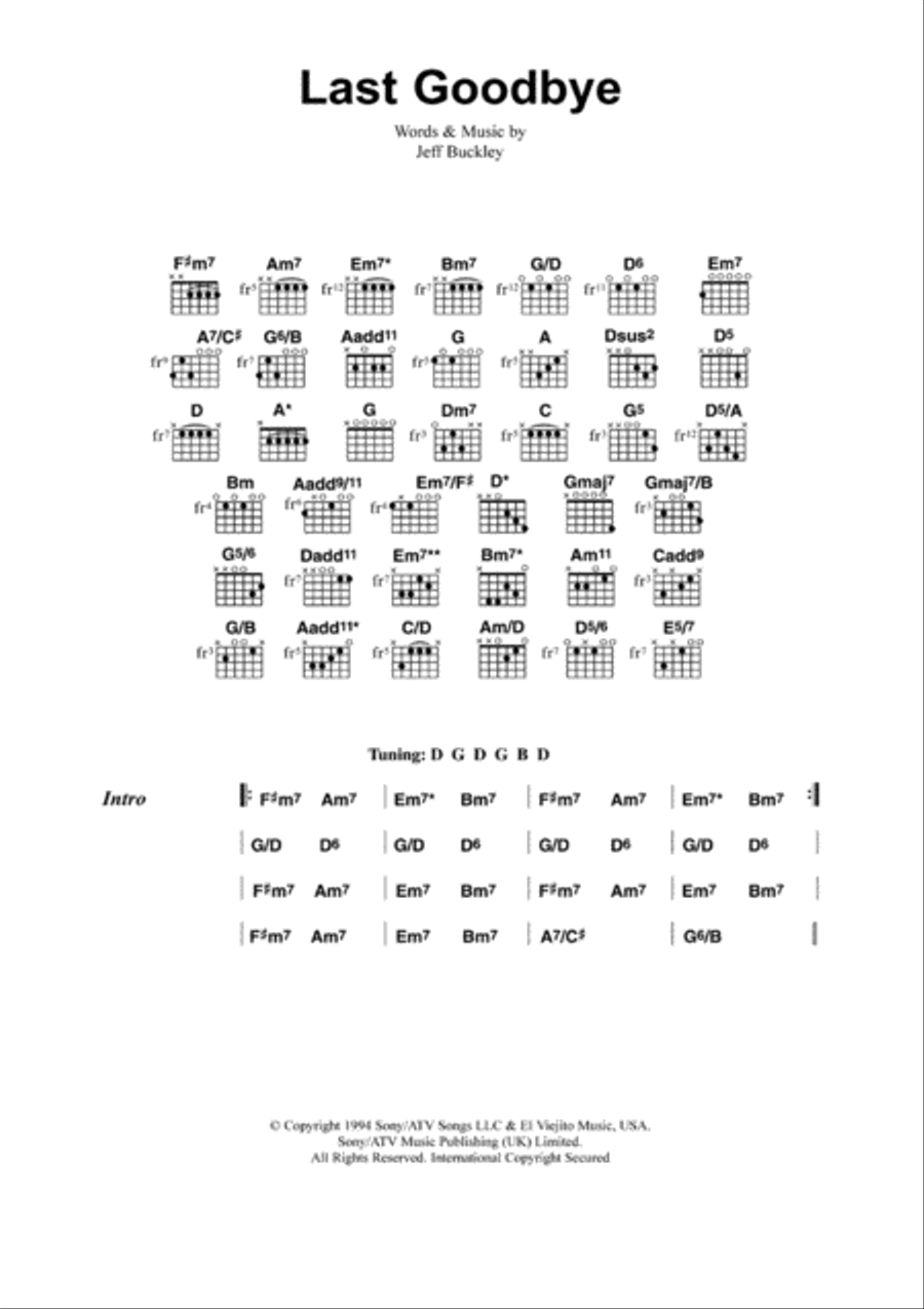 Last Goodbye Guitar scores gallery preview page 1