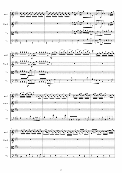 Vivaldi - Violin Concerto in E major RV 265 Op.3 No.12 for String Quartet image number null