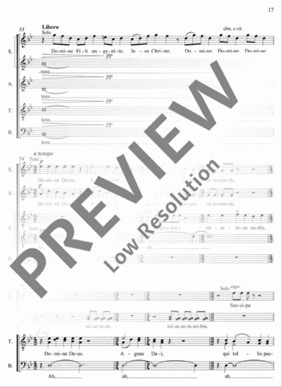 Missa brevis 4-Part scores gallery preview page 18