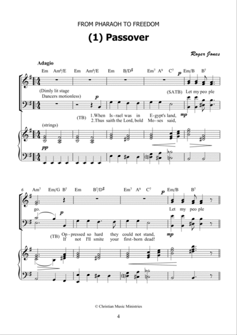 From Pharaoh To Freedom - a Roger Jones musical 4-Part scores gallery preview page 5