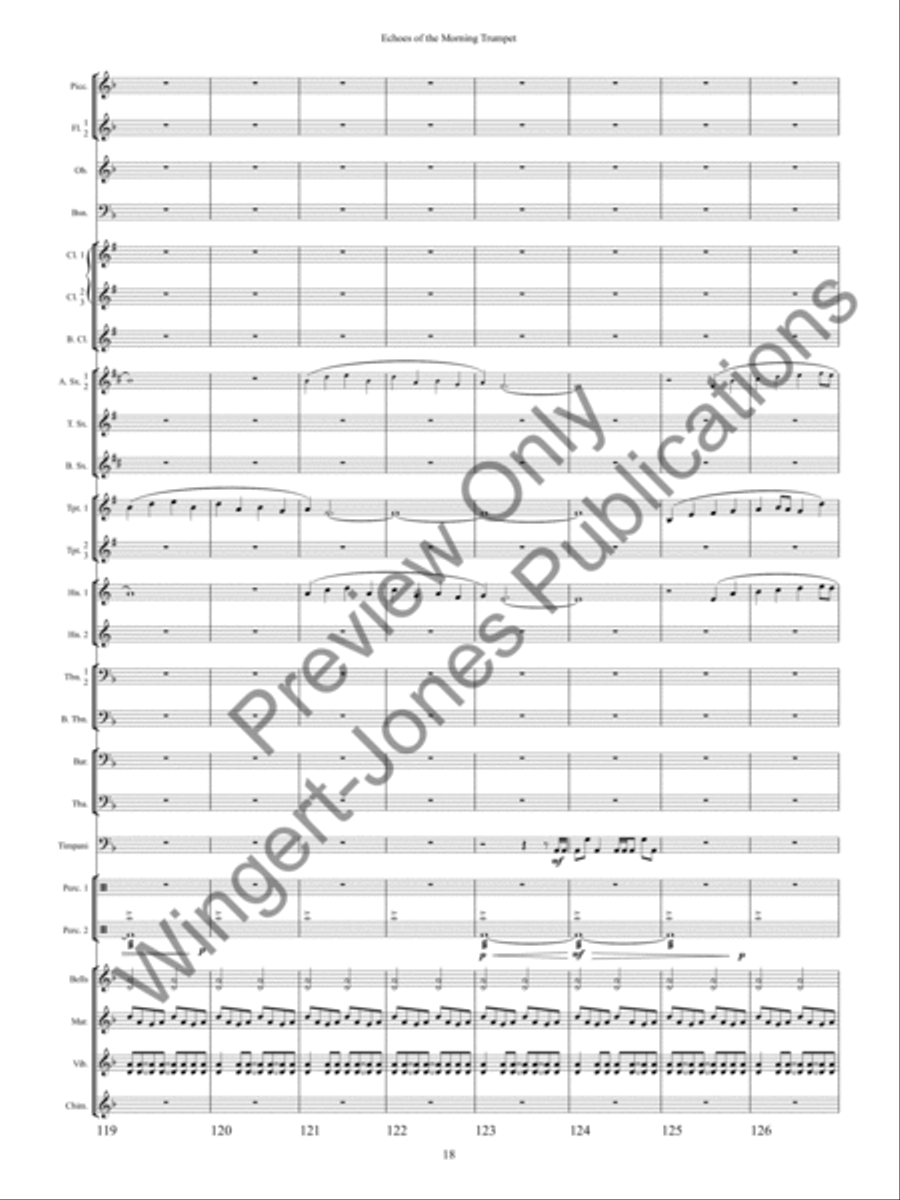 Echoes of the Morning Trumpet Concert Band scores gallery preview page 21