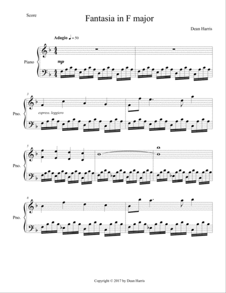 Fantasia in F major Fantasia in F major Piano Solo scores gallery preview page 1