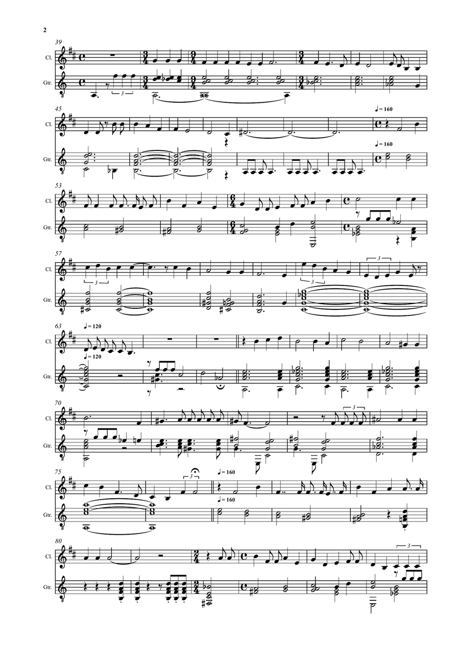 The Bringers of Beethoven for clarinet and guitar by David Warin Solomons Clarinet - Digital Sheet Music page 2