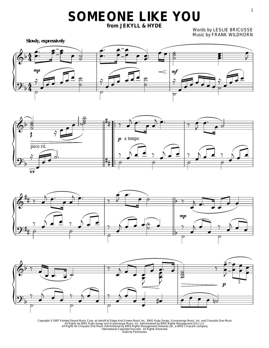 Someone Like You Someone Like You Piano Solo scores gallery preview page 1