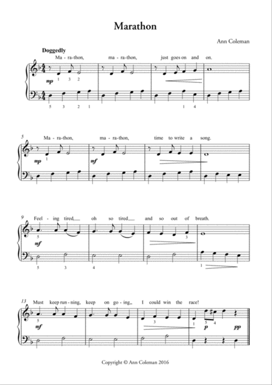 Marathon Piano Method scores gallery preview page 1