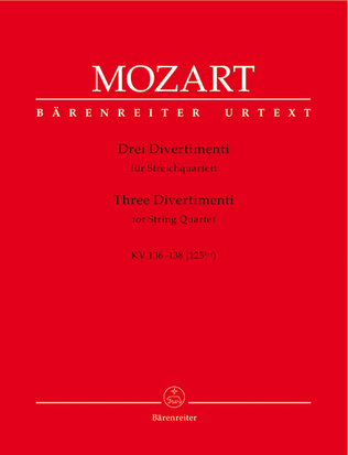 Book cover for 3 Divertimenti For String Quartet