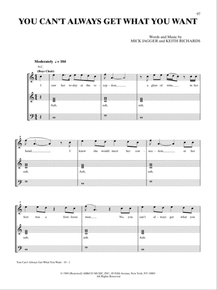You Can't Always Get What You Want Guitar Tablature scores gallery preview page 1