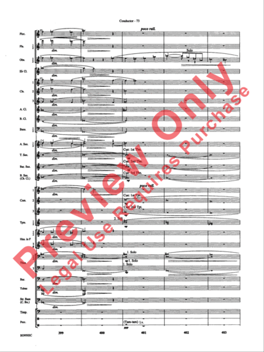 Symphony No. 3 for Band Concert Band scores gallery preview page 76