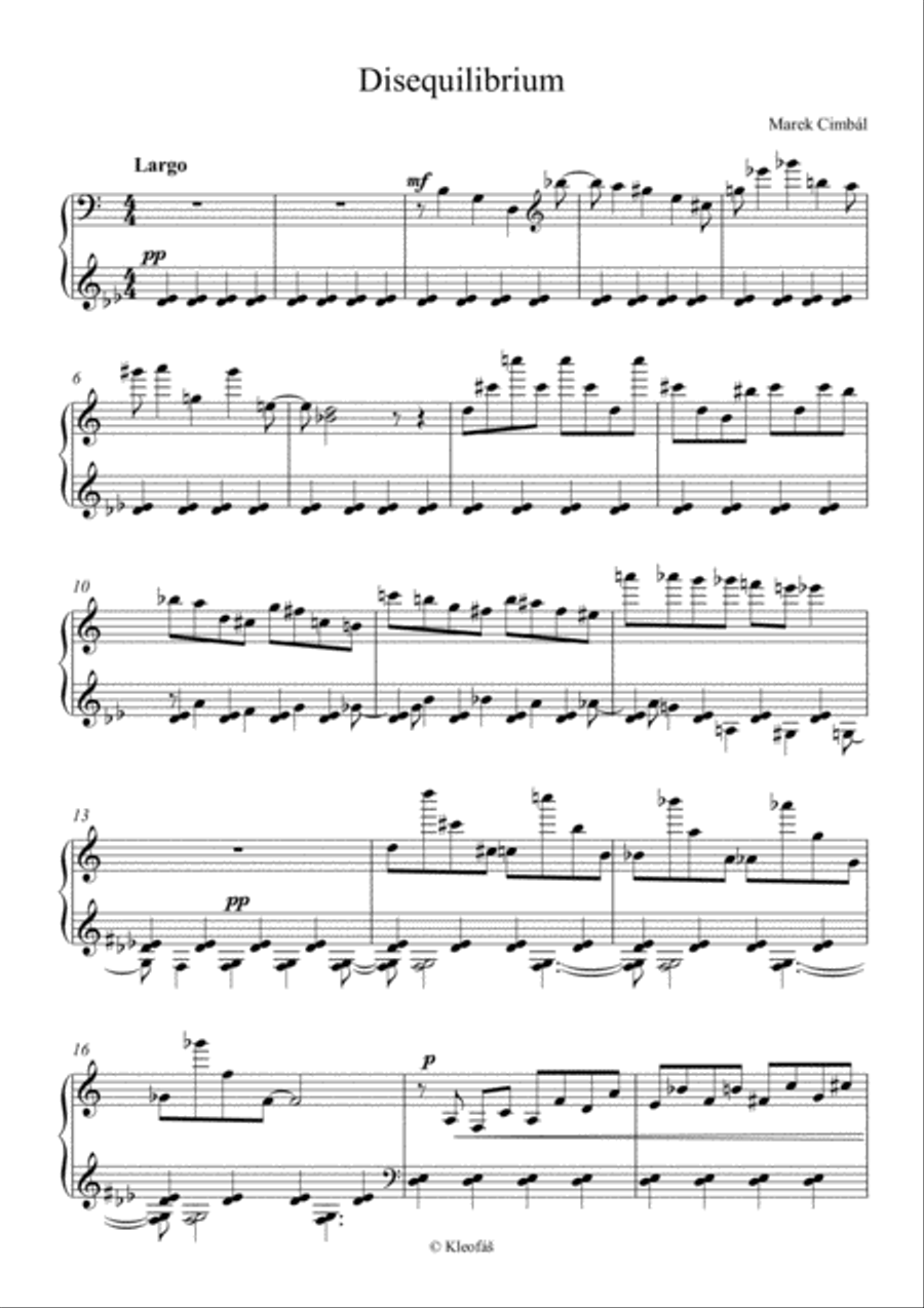 Disequilibrium for Piano Piano Solo scores gallery preview page 1