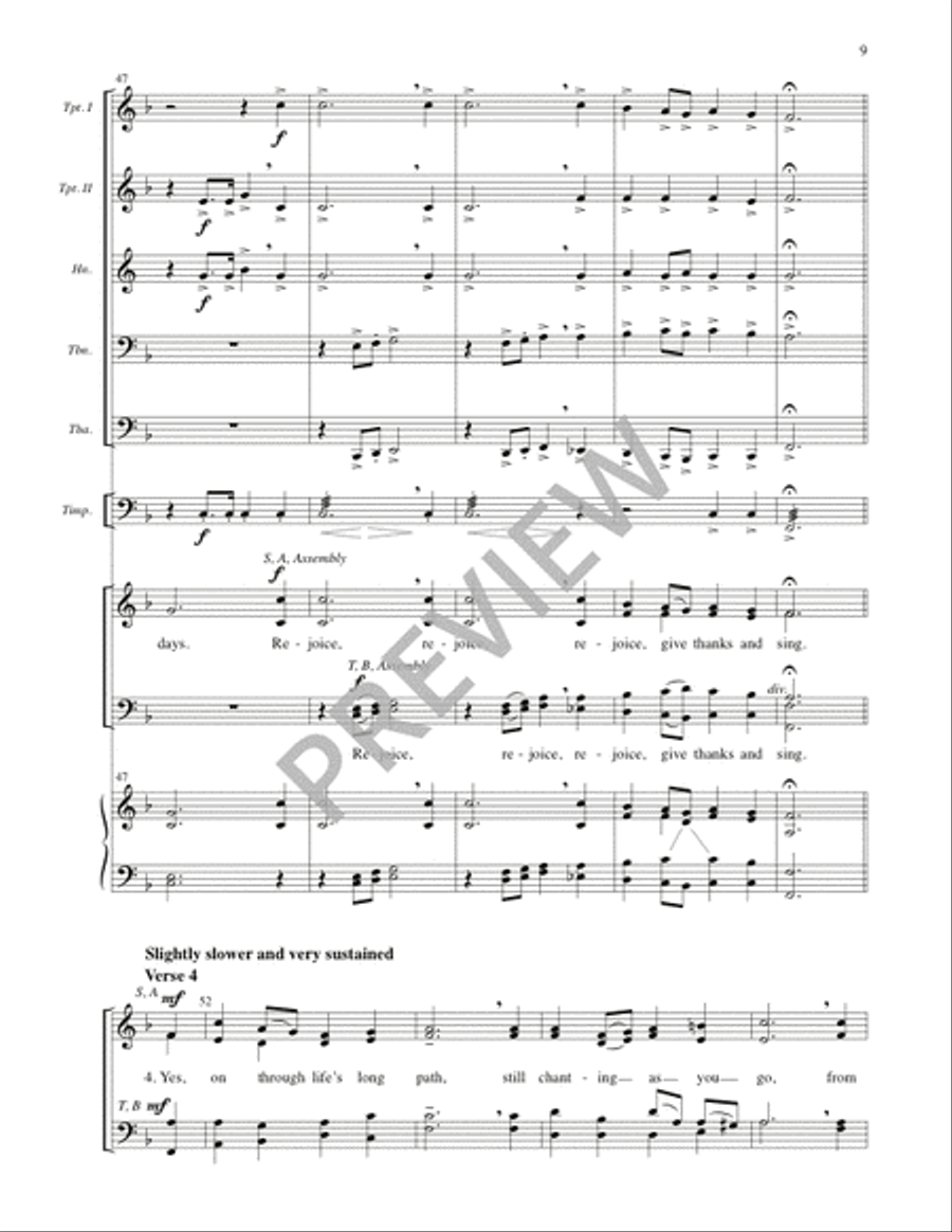 Rejoice, You Pure In Heart - Full Score and Parts 4-Part scores gallery preview page 10