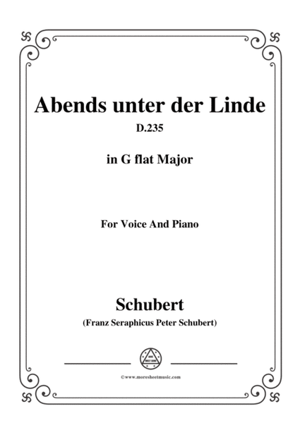 Schubert-Abends unter der Linde,D.235,in G flat Major,for Voice&Piano image number null