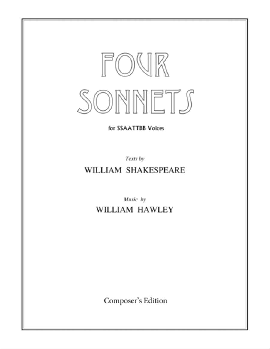 Four Sonnets Four Sonnets Divisi scores gallery preview page 1