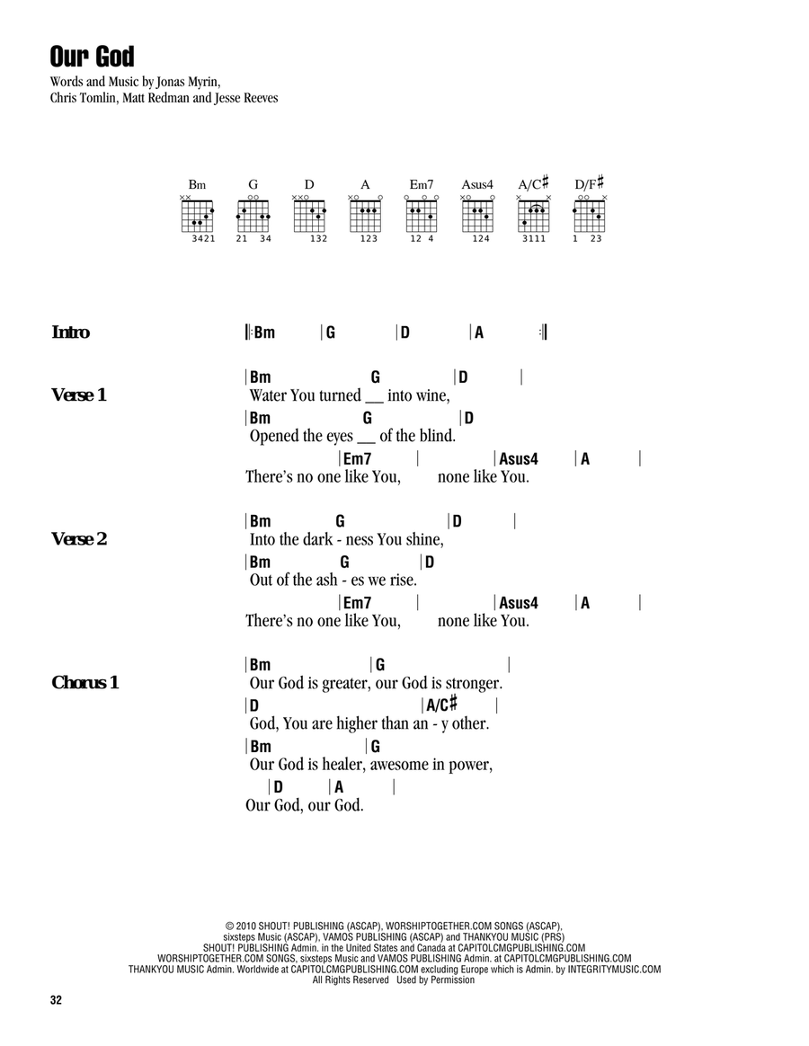 Our God Guitar scores gallery preview page 1