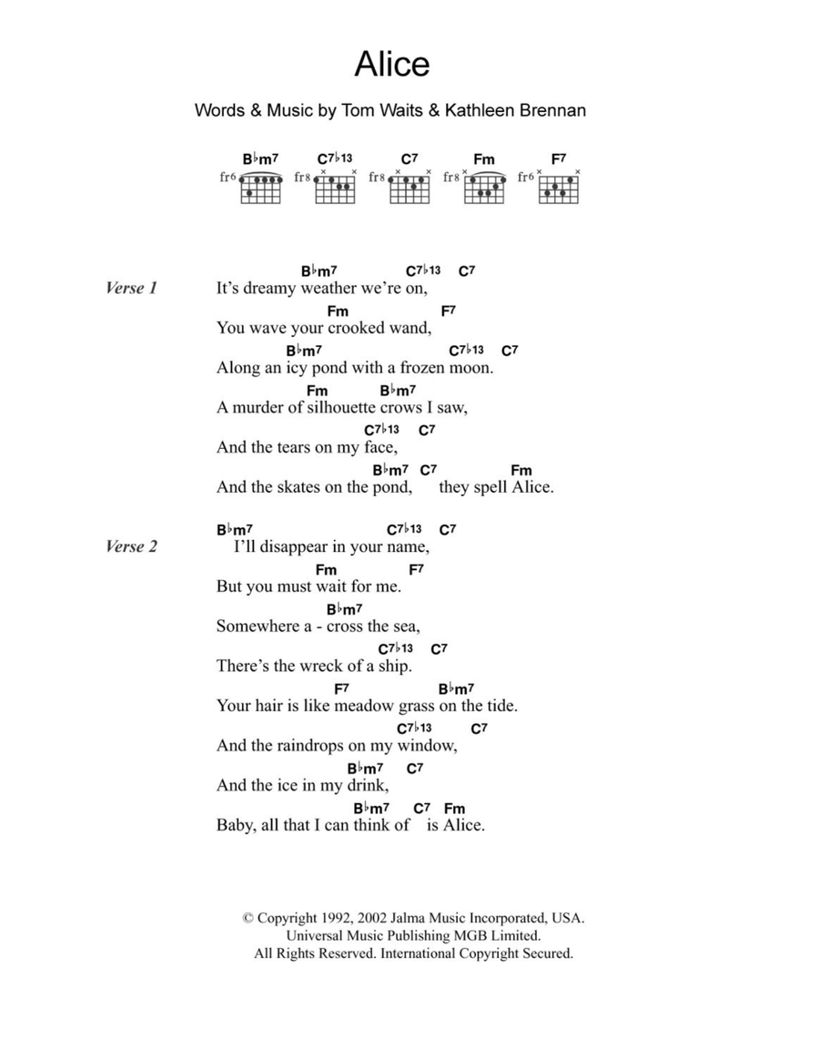 Alice Easy Guitar scores gallery preview page 1