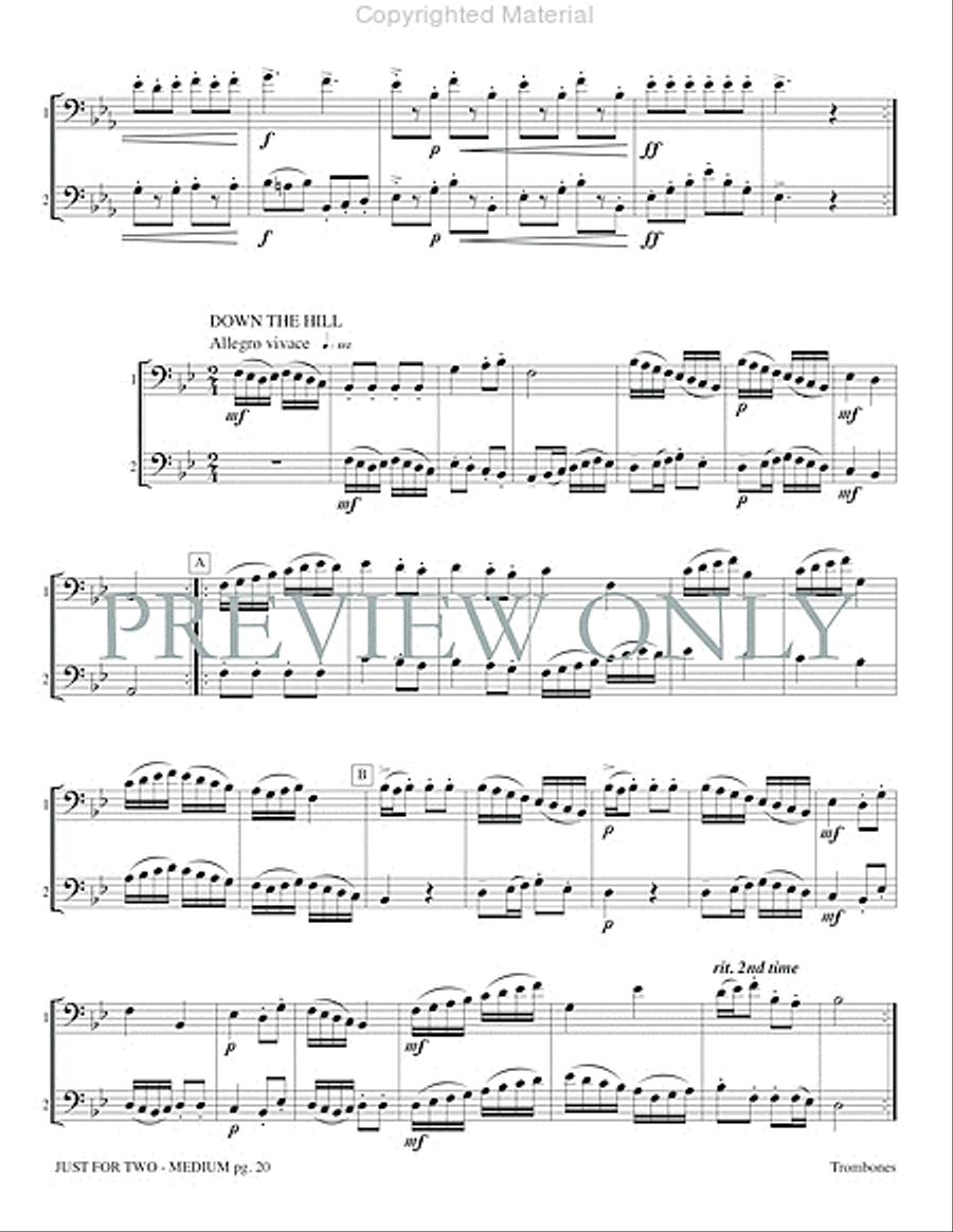 Just for Two Medium Just for Two Medium Trombone Duet scores gallery preview page 22