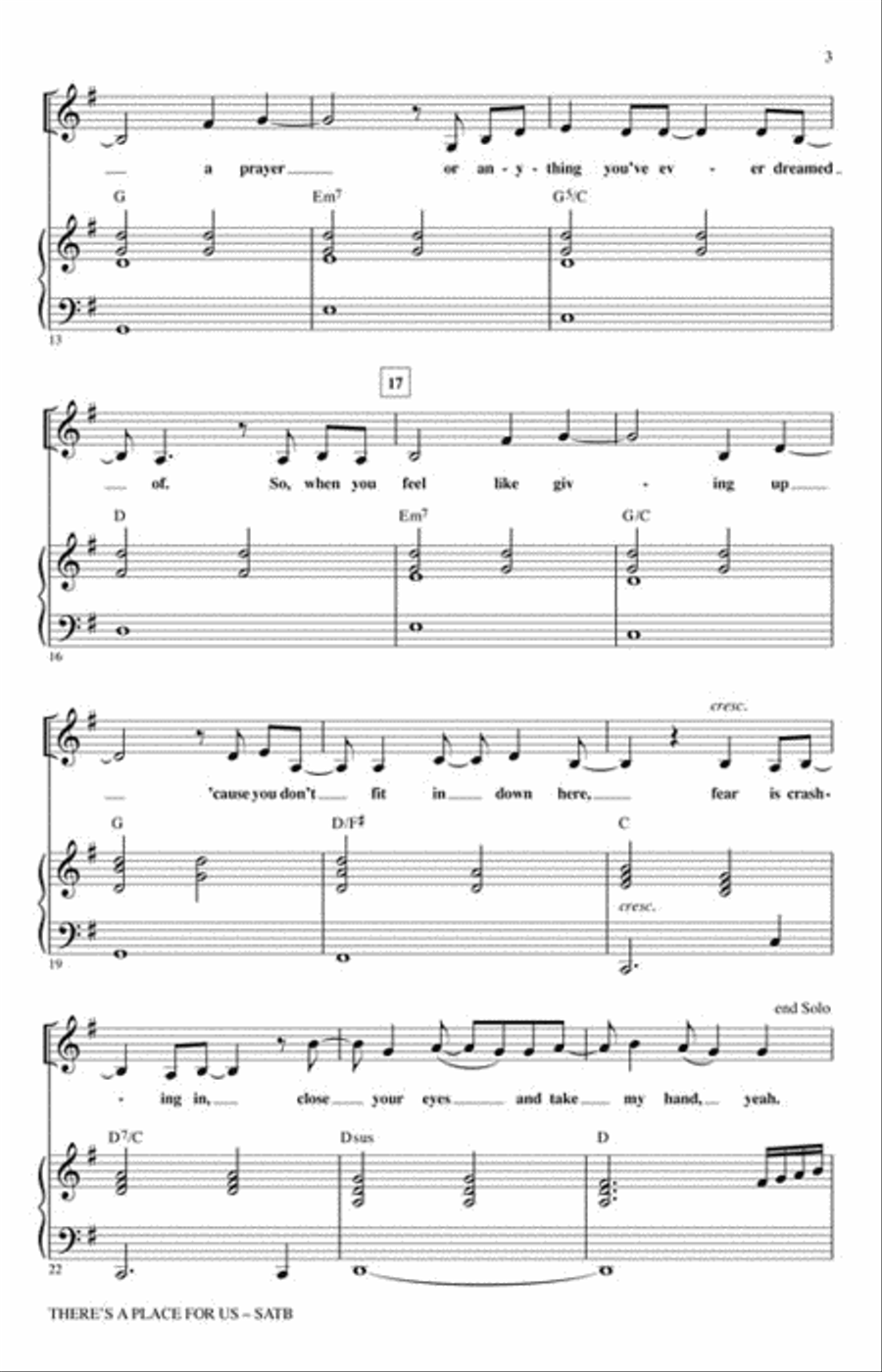 There's a Place for Us There's a Place for Us 4-Part scores gallery preview page 3