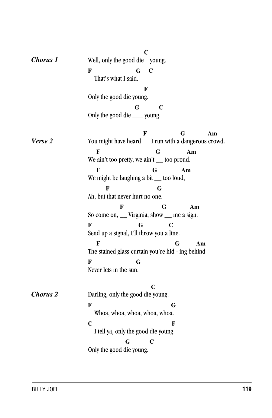 Only The Good Die Young Only The Good Die Young Piano scores gallery preview page 2