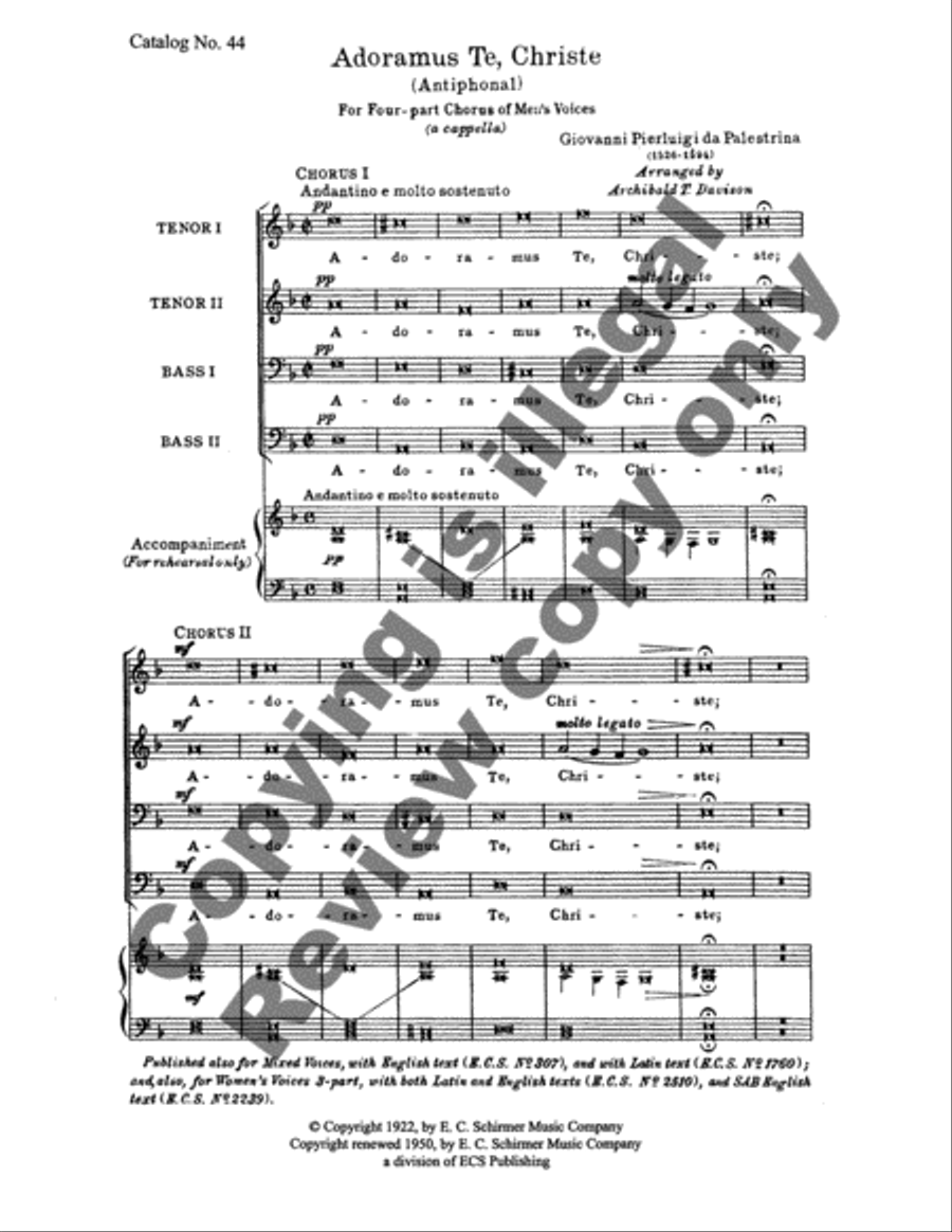 Adoramus te, Christe Adoramus te, Christe TTBB scores gallery preview page 3