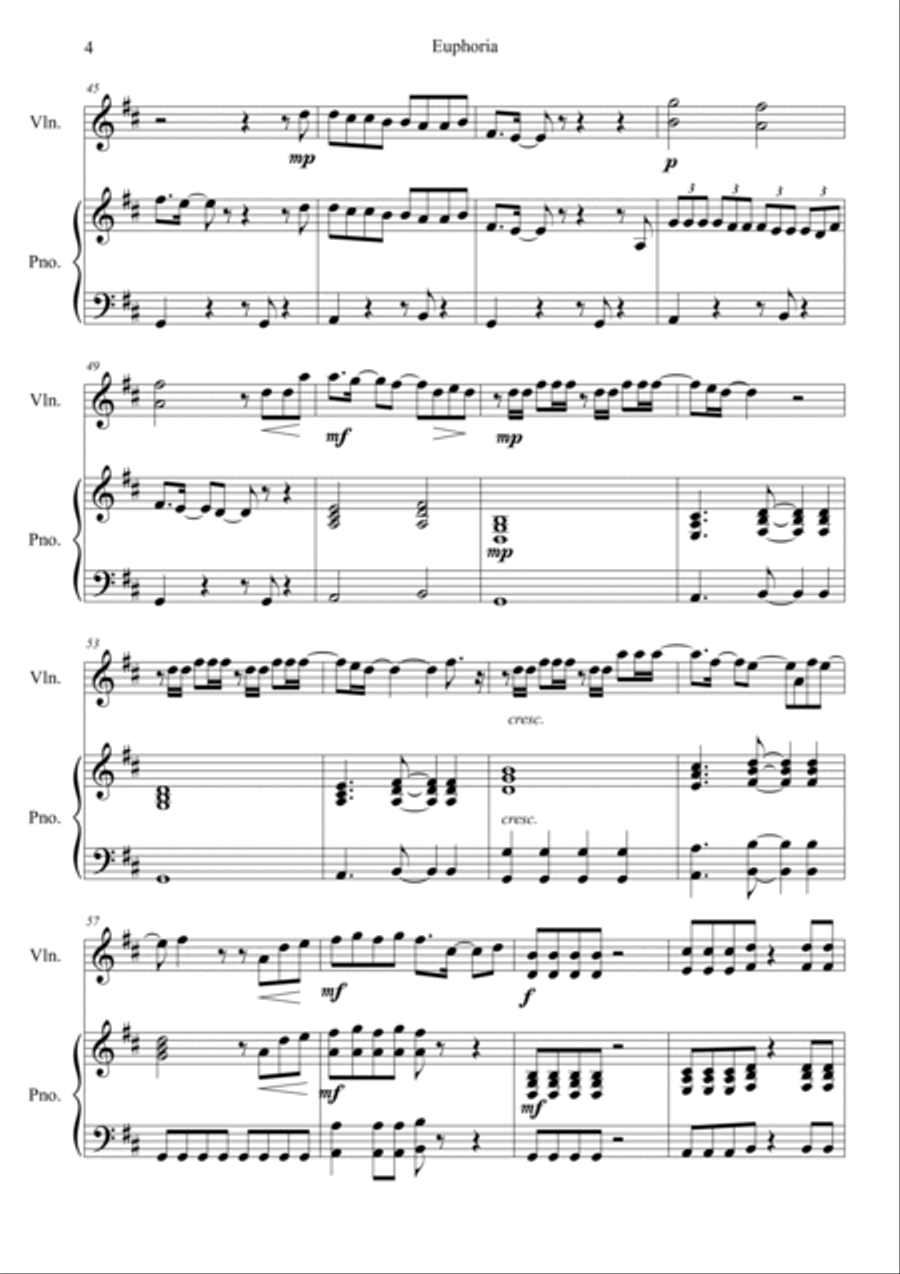 Euphoria Violin Solo scores gallery preview page 4