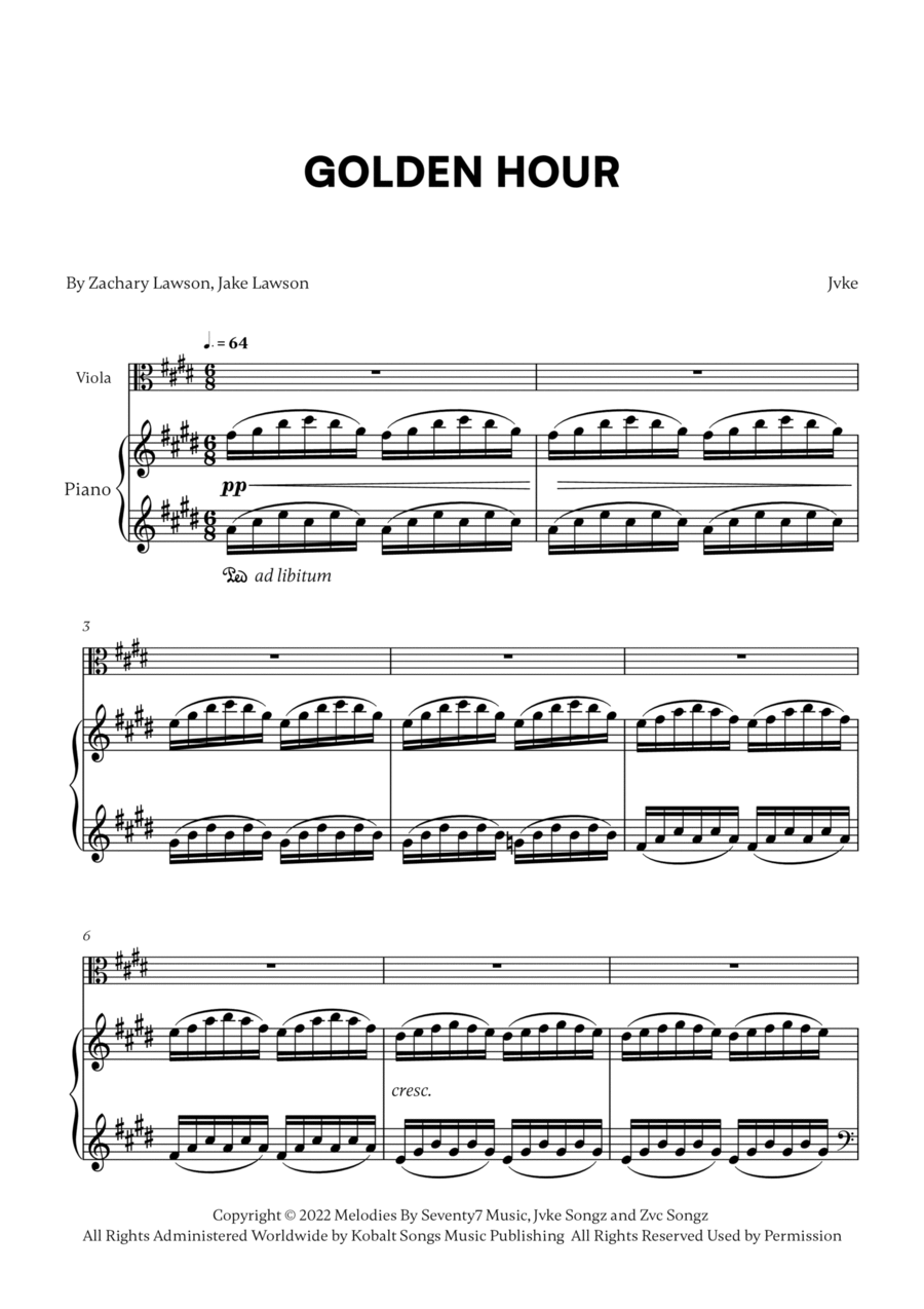 Golden Hour Viola scores gallery preview page 1
