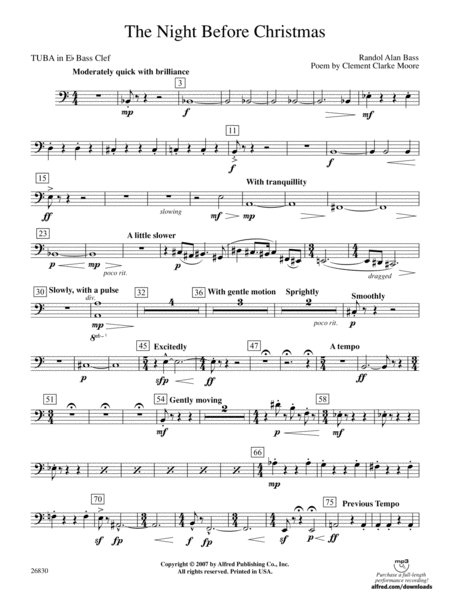 The Night Before Christmas: (wp) E-flat Tuba B.C.
