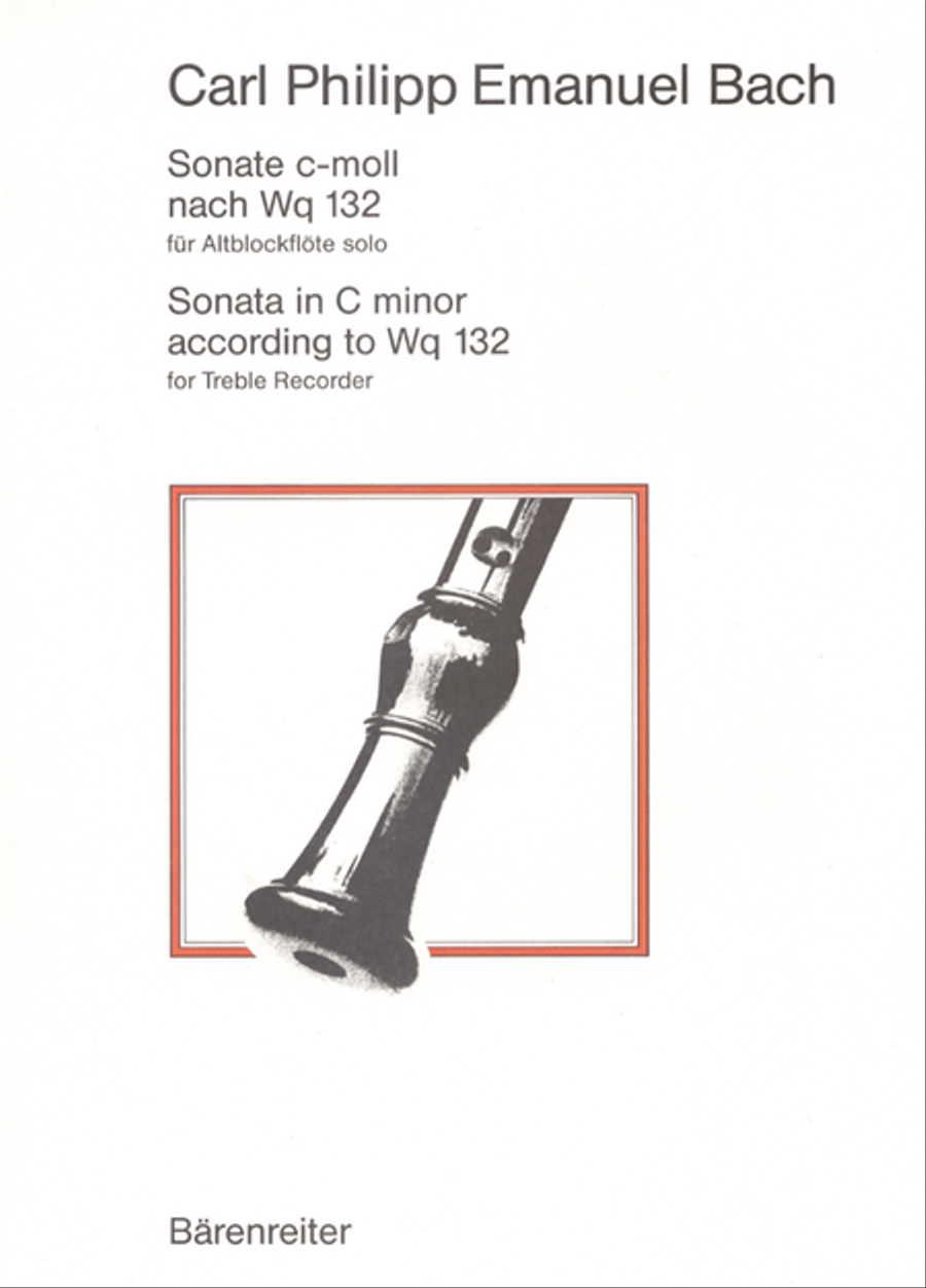 Sonata for Solo Treble Recorder c minor Wq 132 Alto Recorder scores gallery preview page 1