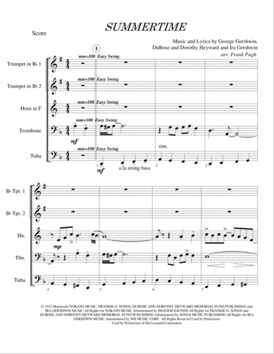 Summertime Brass Ensemble scores gallery preview page 2