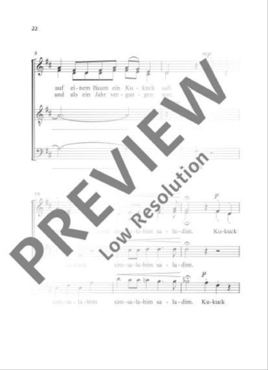 Auf einem Baum ein Kuckuck 4-Part scores gallery preview page 4
