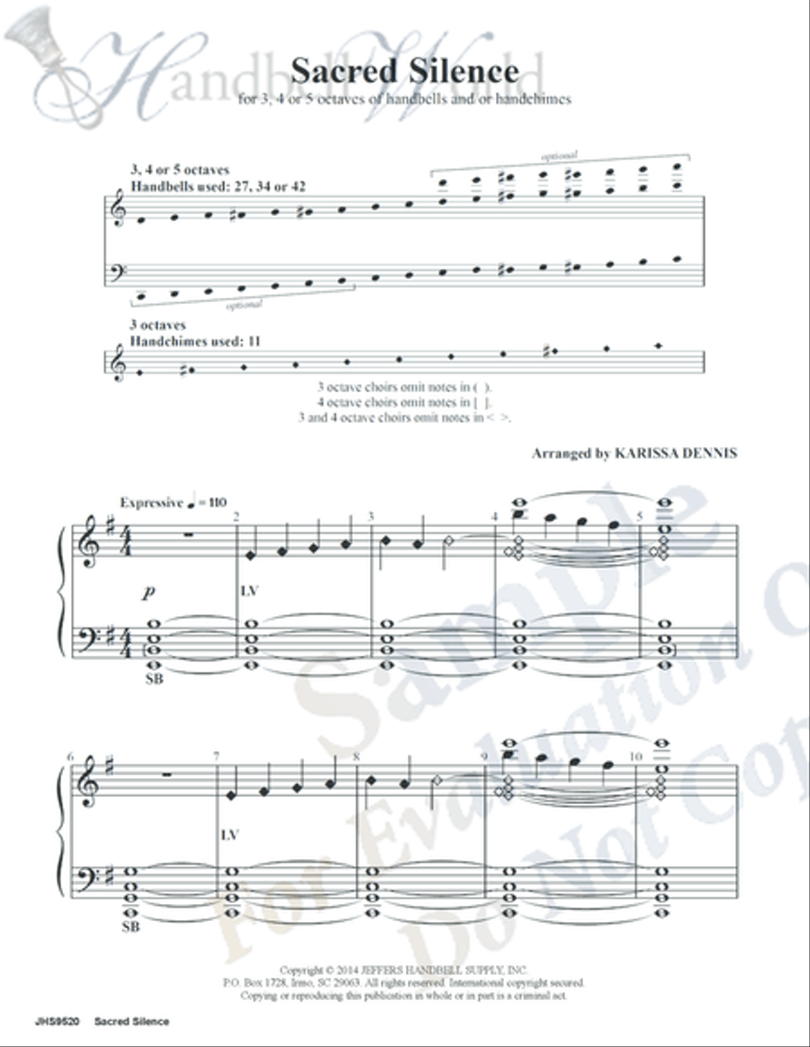 Sacred Silence Sacred Silence 5-Octaves scores gallery preview page 2