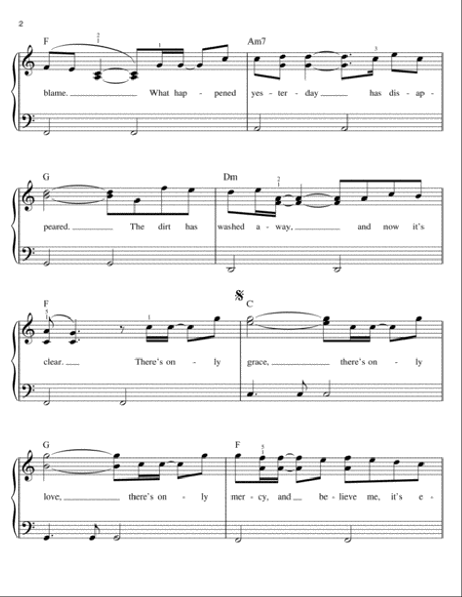 Only Grace Easy Piano scores gallery preview page 2