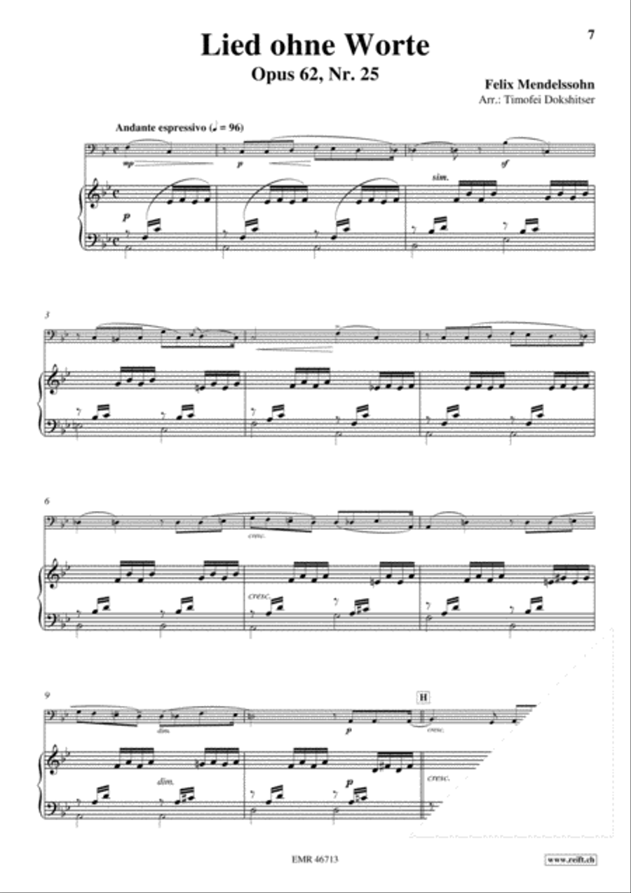 3 Lieder ohne Worte Bass Trombone scores gallery preview page 5
