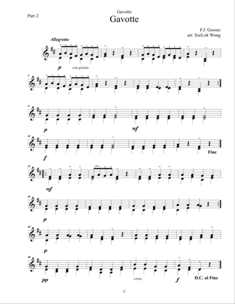 Gavotte (One Piano - 6 Hands) Small Ensemble scores gallery preview page 2