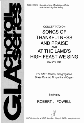 Book cover for Songs of Thankfulness and Praise / At the Lamb's High Feast We Sing - Instrument edition