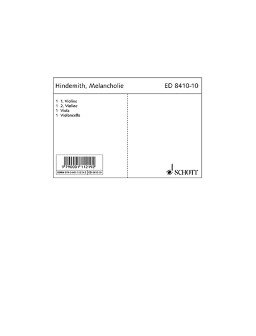 Melancholie String Quartet scores gallery preview page 1