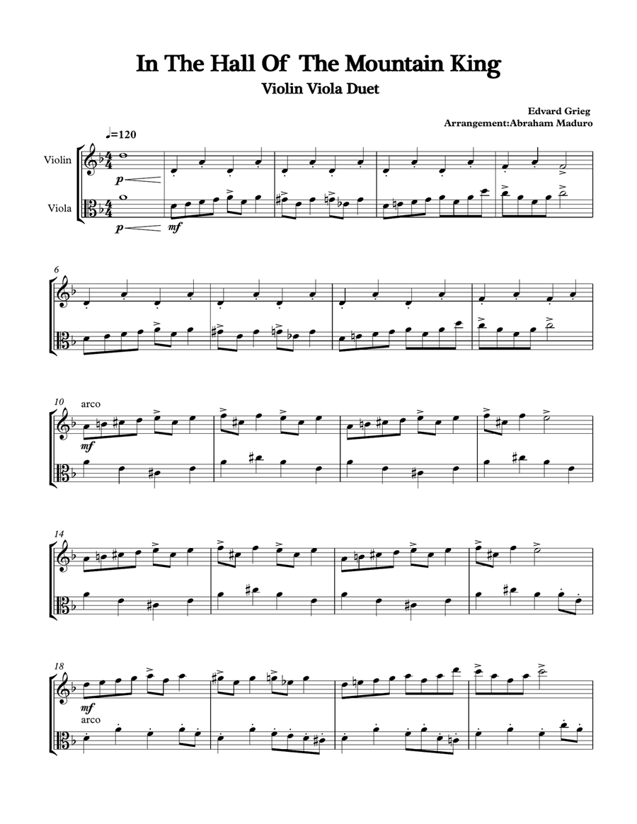 In the hall of clearance the mountain king violin