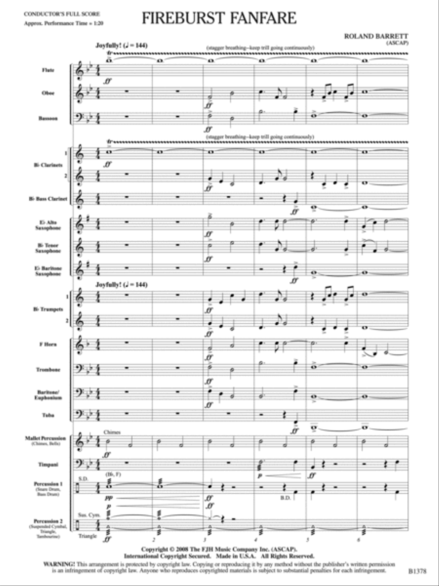 Fireburst Fanfare: Score Concert Band scores gallery preview page 3