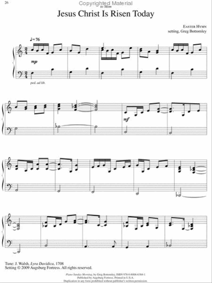 Piano Sunday Morning Piano Solo scores gallery preview page 3