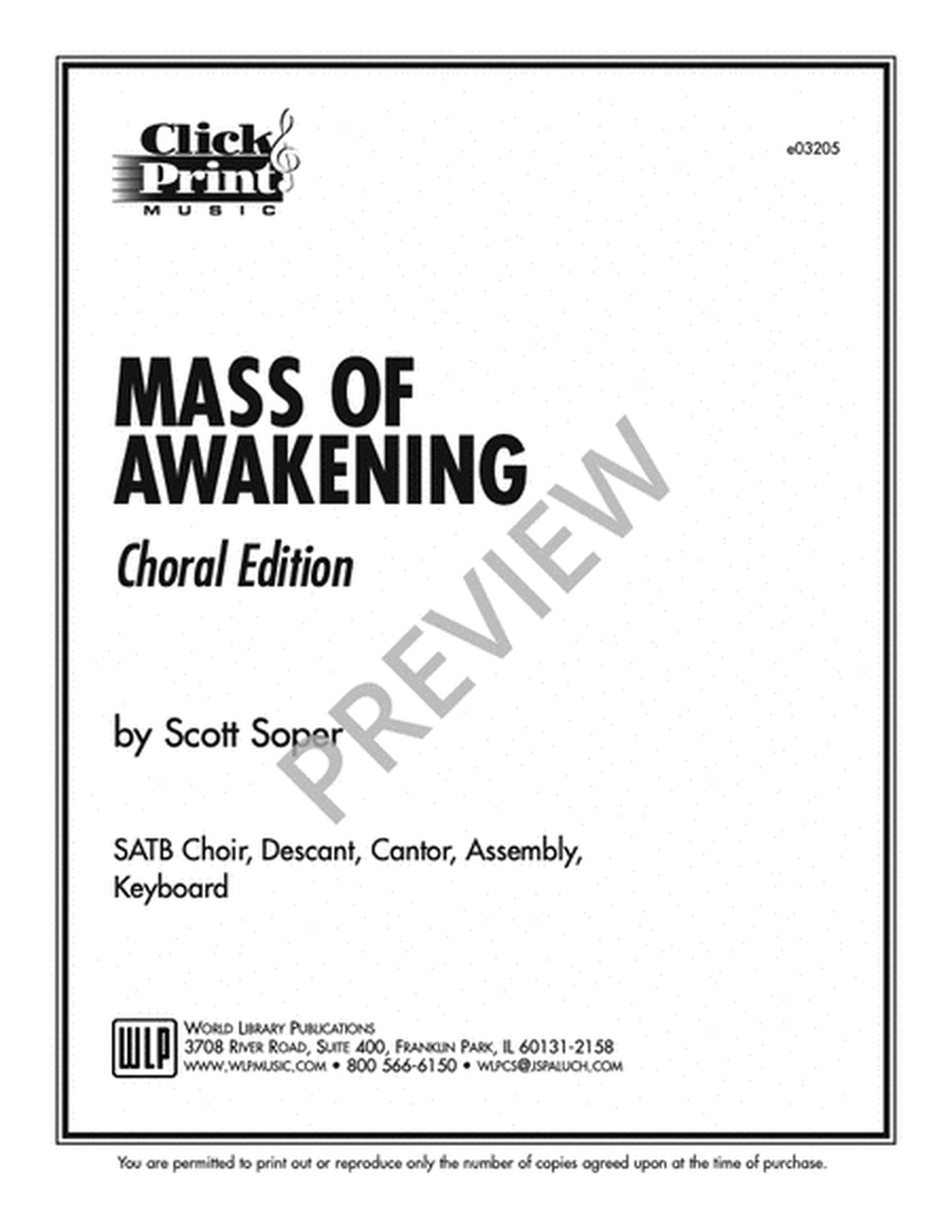 Mass of Awakening-Choral Edition